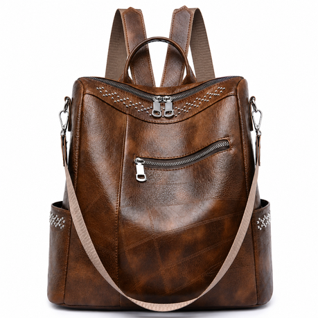 Women's PU Leather Backpack Purse Anti Theft Travel Shoulder Bag with Studs Image