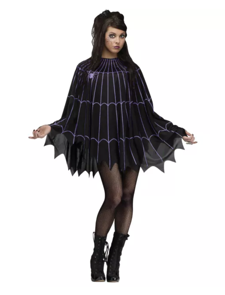 Adult Purple Spiderweb Poncho
