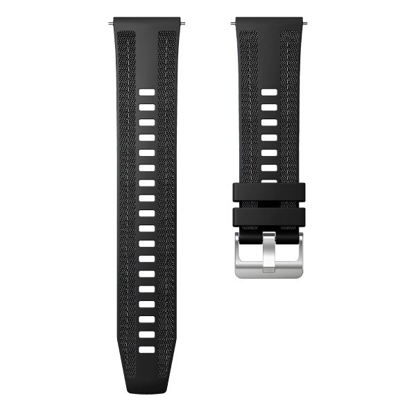 Nylon Silicone Watch Strap Compatible with Huawei GT5/GT5 Pro (46mm) - Black