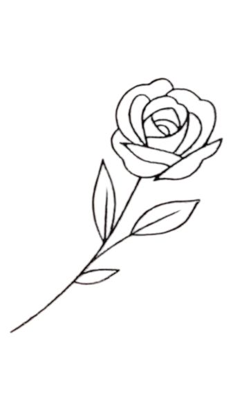 1 Kit - Rose &amp; Butterfly Line Art Temporary Tattoo's - Black