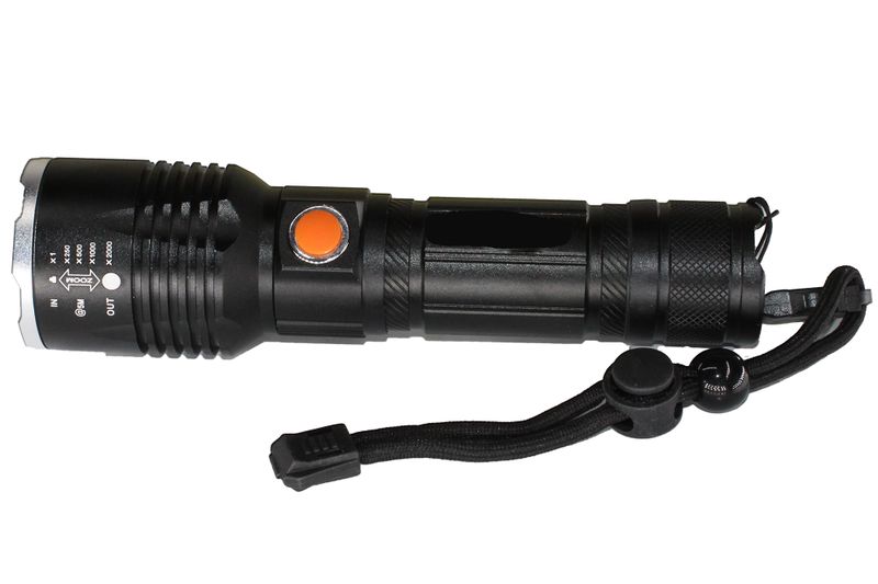 26650mAh Rechargeable IPX6 LED Impact Resistant Zoom Lens Torch - QS108