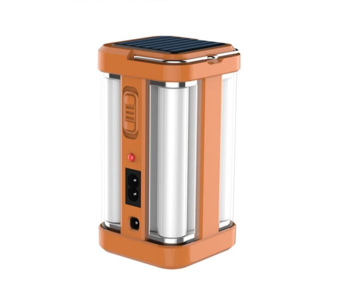 Solar portable rechargeable camping lamp