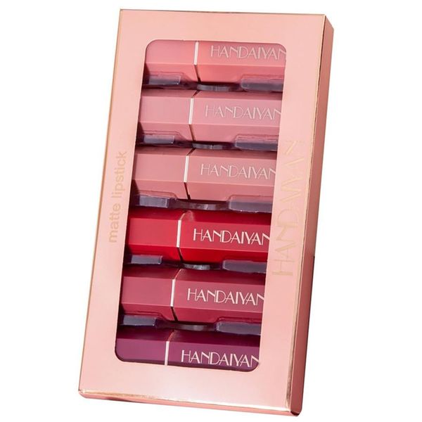 Handaiyan 6 Colors Nude Moisturizer Smooth Lipstick, Matte Lipstick Set