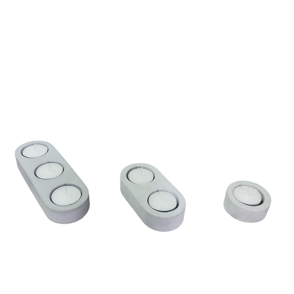 Cement Tealight Candle Holders - Set of 3