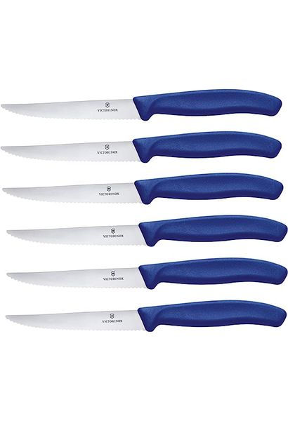 Fox Due Cigni 6 Piece Blue Table/Steak Knife Set - 2C 1713 B