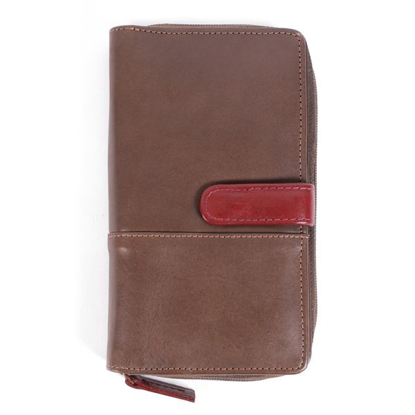 Nuvo NL01 Red/Cappuccino Genuine Leather Ladies Purse