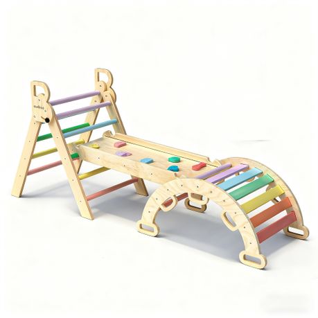 Children Climbing Frame,Montessori Pikler Set,Indoor Baby,Toddler Play Gym Image