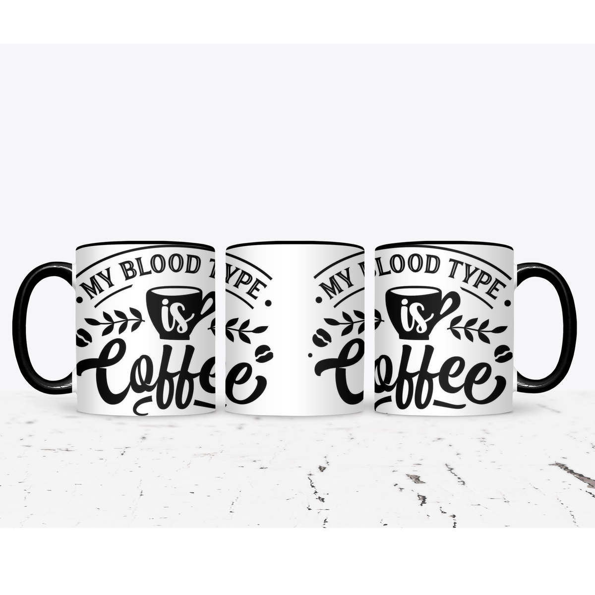 My blood type is coffee Printed Mug 2 Tone Shop Today. Get it