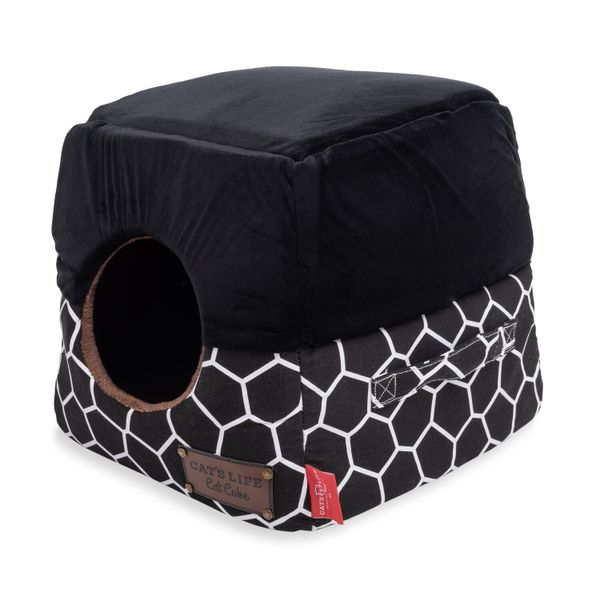 Cat's Life Cat Cube Honeycomb Black