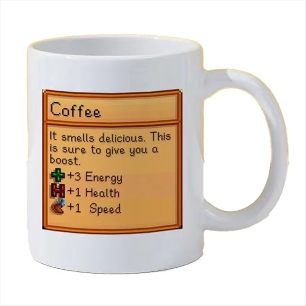 Ceramic Mug - Cartoon Game Design Coffee Milk Cup, High Capacity, Ideal Gif