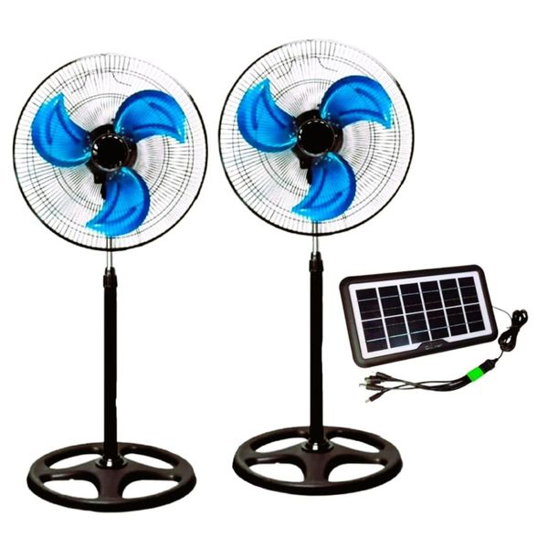Fan Standing 18" High Power-Steel Fan With 8 W Solar Panel