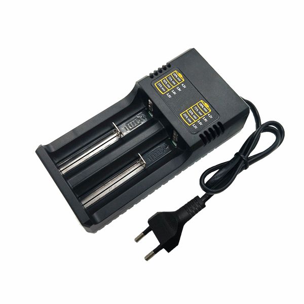Dual slot battery fast charging charger with battery level display