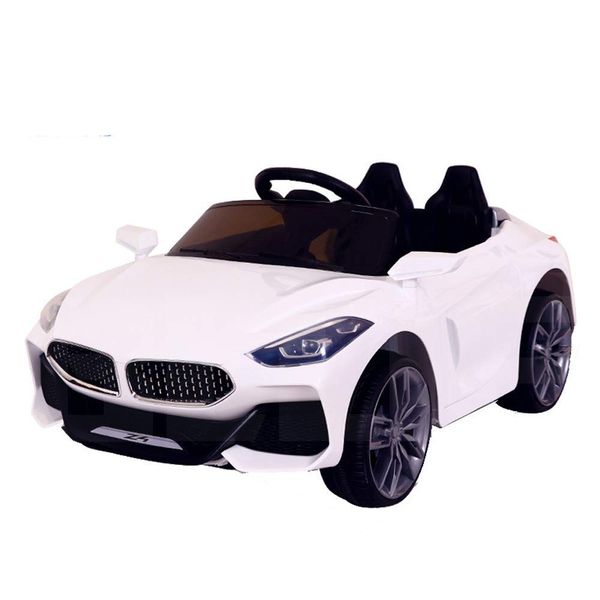 Kids Ride-On Car with Music System &amp; Rechargeable Battery | White | 1-4