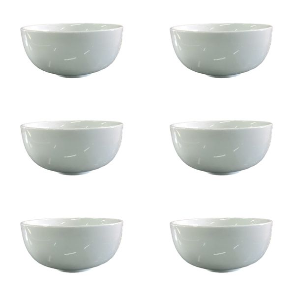 6 Piece Bowl 12x6cm White Porcelain