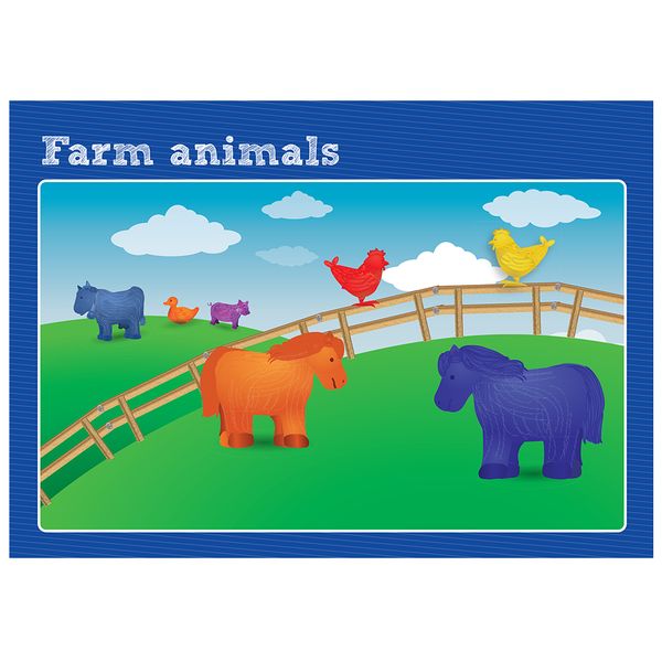 EDX Education Activity Cards for Farm Animals Counters