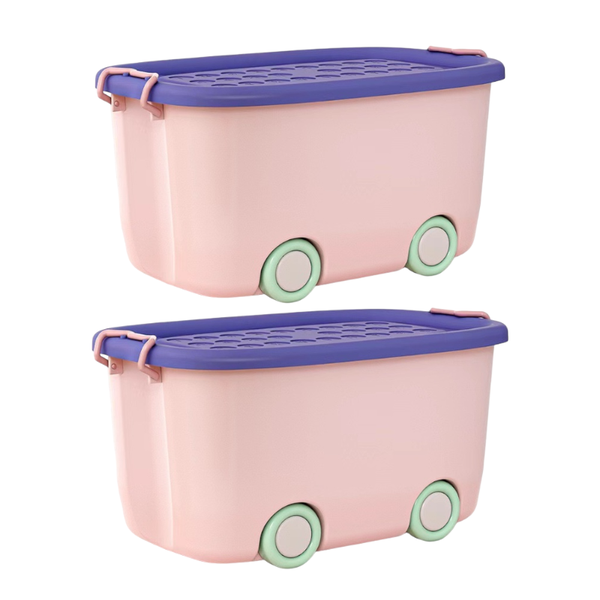 Pack of 2 Stackable Toy Storage Box Container Storage Box