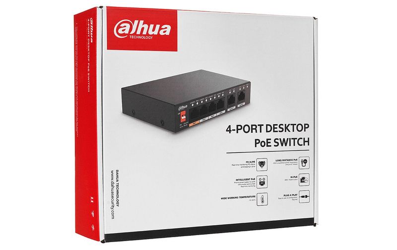 DAHUA 4 PORT DESKTOP PoE SWITCH - PFS3006-4ET-60