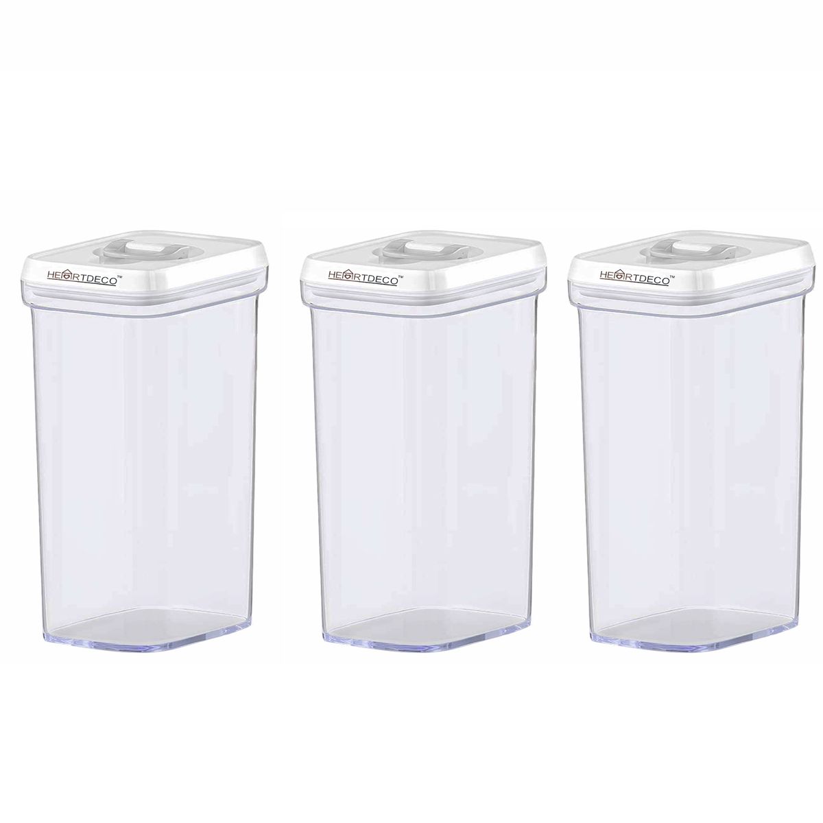 Heartdeco 1.2L Airtight Food Containers Kitchen Storage Box - Set of 3 ...