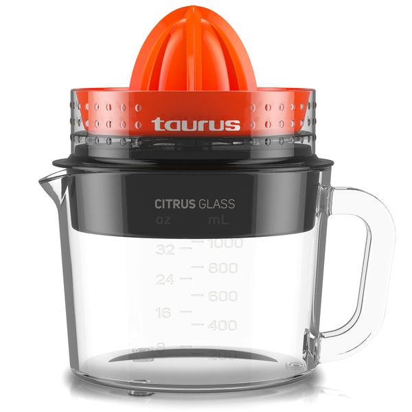 Taurus - 1 Litre 25W Glass Citrus Juicer - Orange