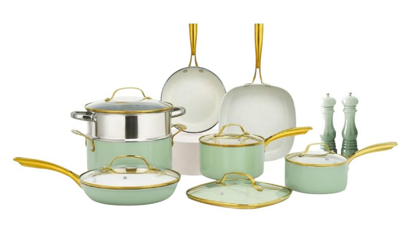 Non Stick Cookware Set - Durable Aluminum - 12-Piece