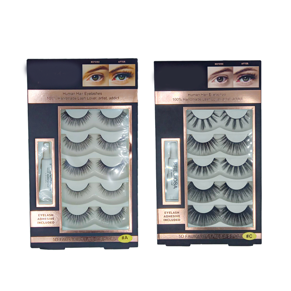 5D Faux Mink Lashes 5 Pieces # A + B