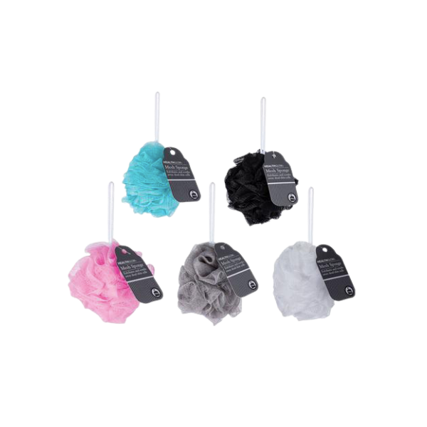 Healthglow Homeware- Assorted Mesh Bath Sponges 50g x 5