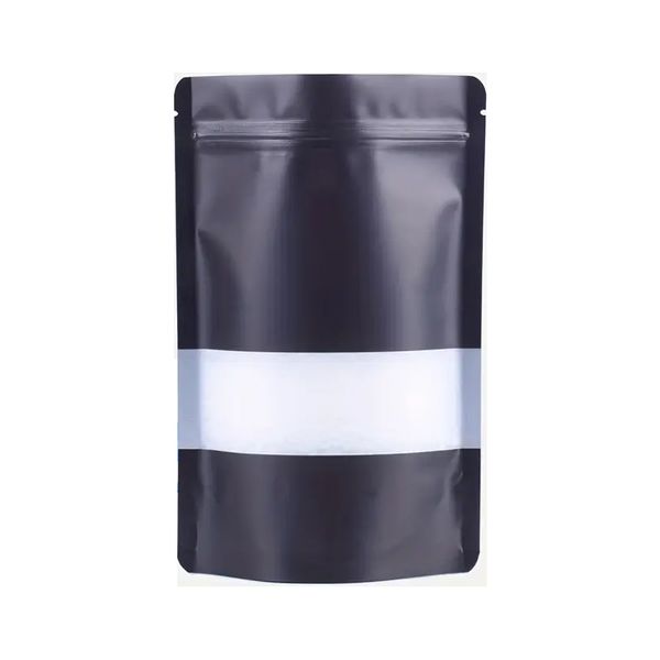 Resealable Zipper Stand Up Bags -Matte Black - 50 - 50 Piece - W14 x L20