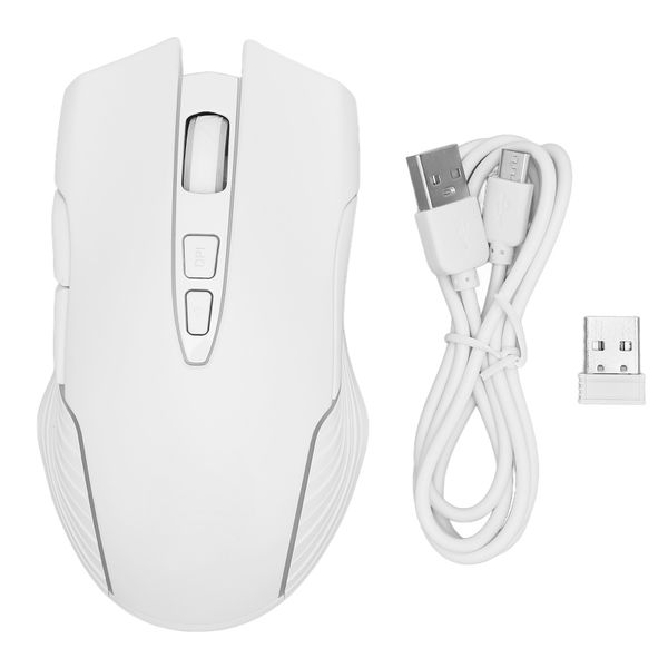 Wireless Mouse Gaming Rechargeable RGB White
