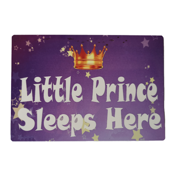Fun Metal Plate With Magnet Little Prince Sleeps Here