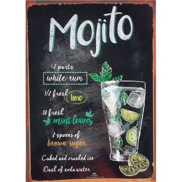 Vintage Metal Tin Signs - Mojito - Pub Decorative Metal Plates