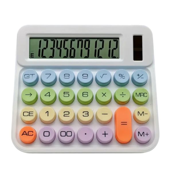Pastel - Colored Solar Calculator - Multiple Cute Hues, Compact Design