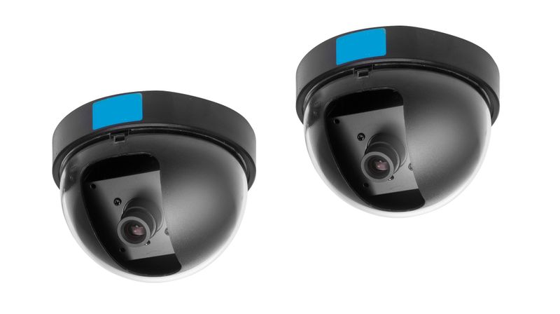 1/3" Pro Black &amp; White Analogue CCD Mini Dome CCTV Security Camera - 2 Pack