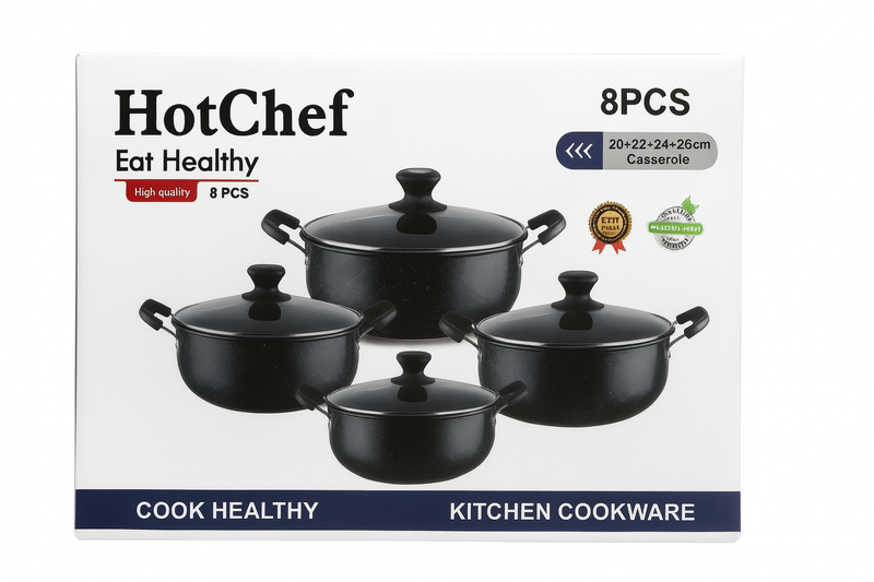 HotChef 8-Piece Casserole Cookware Set