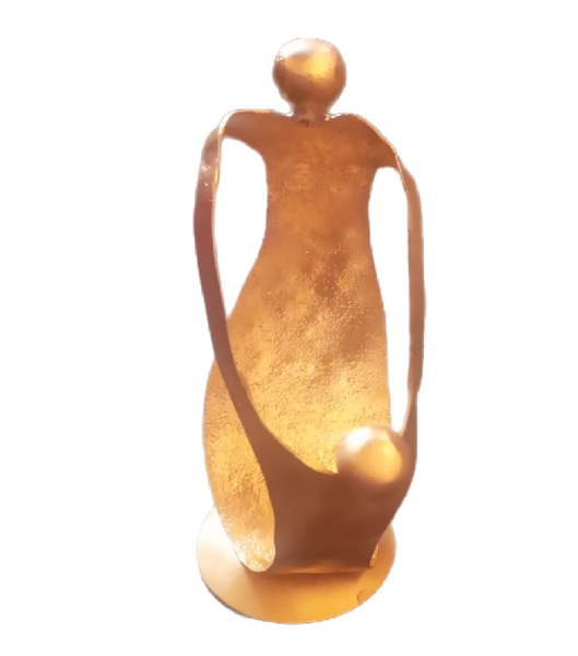 Kitro Gold Dancing Mum &amp; Child Steel Tabletop Sculptures