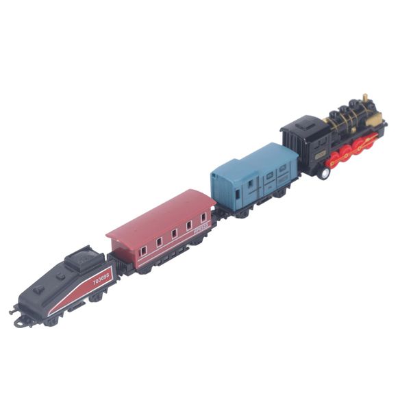 Vintage Alloy Steam Train Model Pull Back Educational Toy Blue