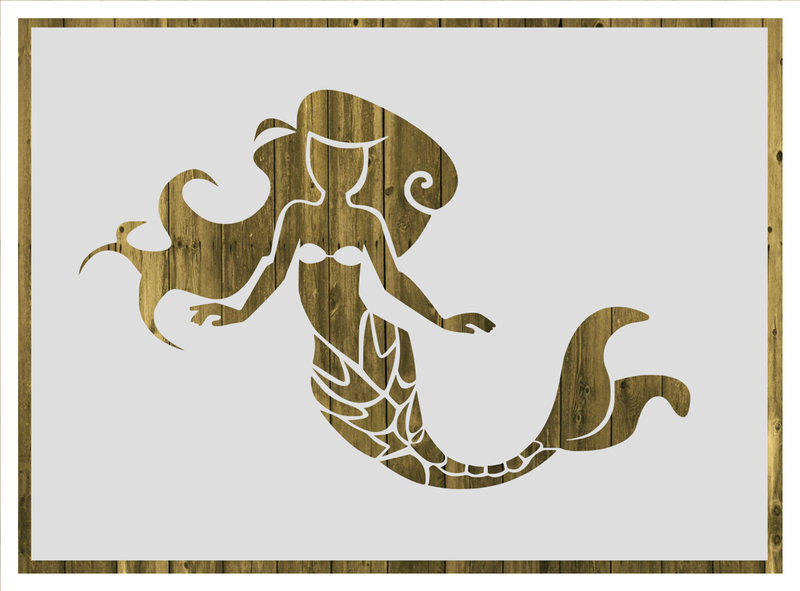 Large Mermaid Stencil