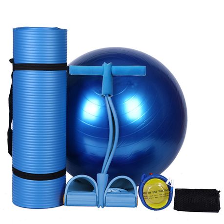 Fitness Equipment Yoga Mat Pilates Ball Ankle Puller Set - Blue