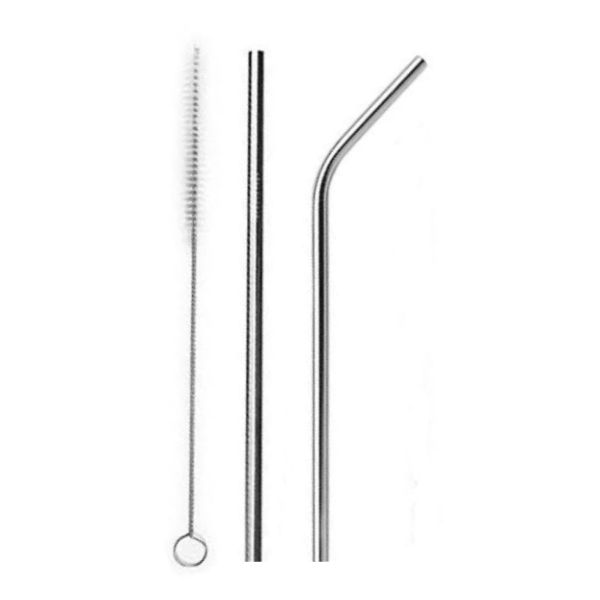 Stainless Steel Reusable Straws - 3 Pieces