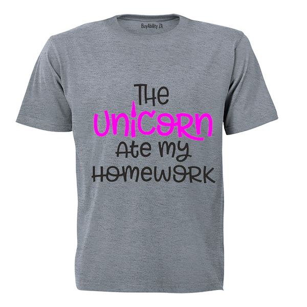 The Unicorn Ate My Homework - Kids T-Shirt - White