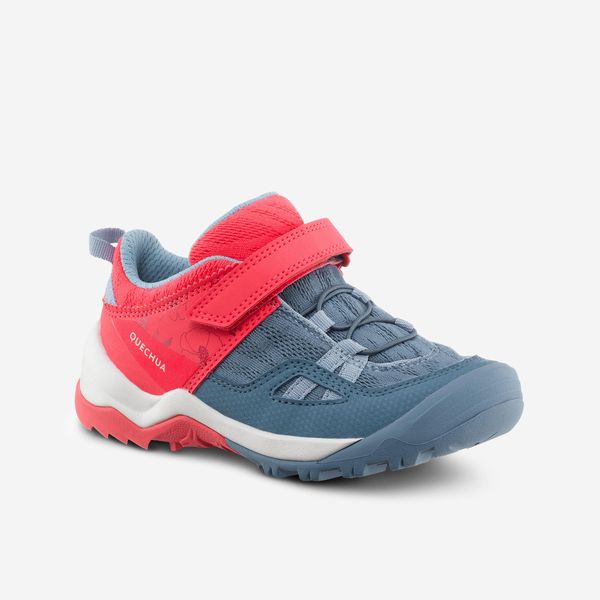 Quechua Kids Hiking Boots with Riptab System Crossrock - Pink &amp; Blue