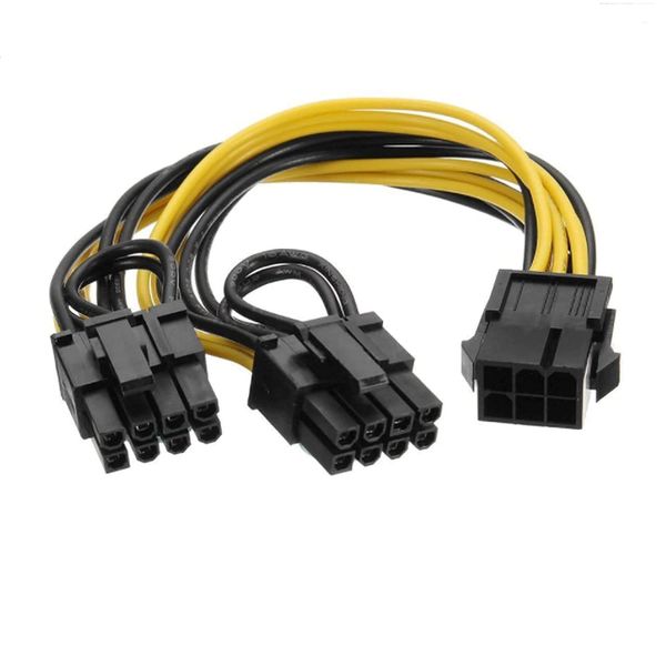 6Pin (Female) to 2(6+2) Pin (Male) PCIe Power Cable (F1268)