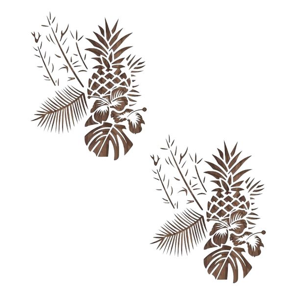 Craft Reusable Fruit Pineapple Drawing Stencils - Set of 2 (29.7cm)