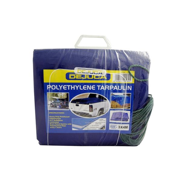 Dejuca - Polytarp - Blue - Approx 3m X 4m - 180gsm - 2 Pack