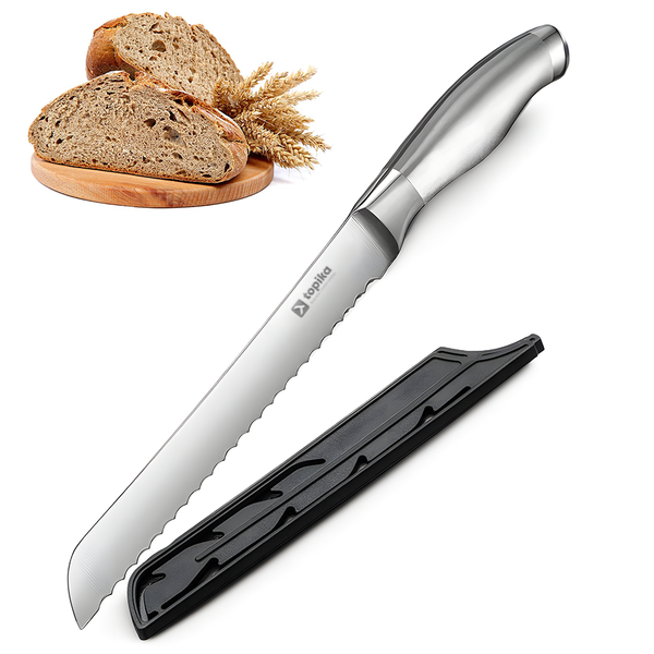 Topika- Bread Knife, 20cm Serrated Knife, Bread Cutter for Homemade Bread