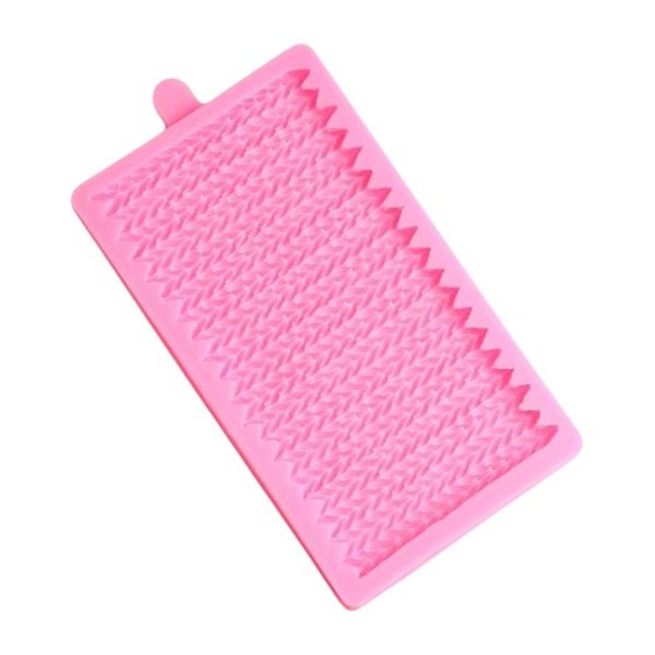 3D Knitted Wool Silicone Mold For Cake &amp; Candy Decorating - Pink