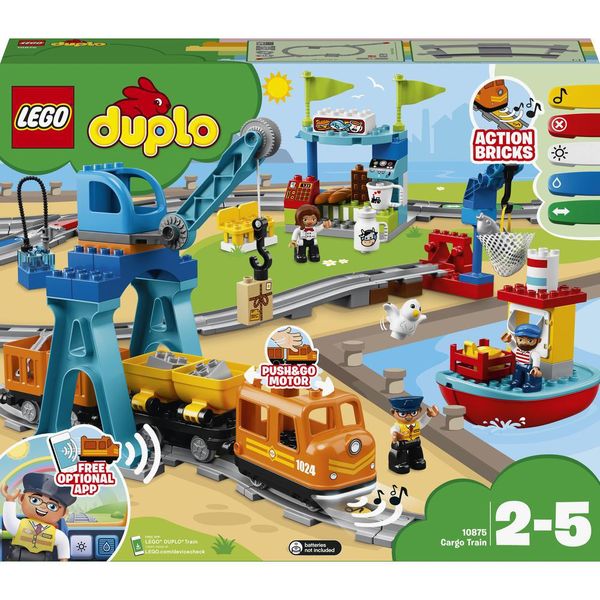 LEGO® DUPLO® Cargo Train 10875 Building Blocks Toy Set; Educational Toys for Toddlers (105 Pieces)