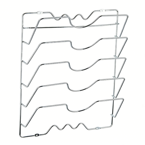 Silver Kitchen Pot Lid, Cutting Board Towel Storage Rack - Wall Mounted