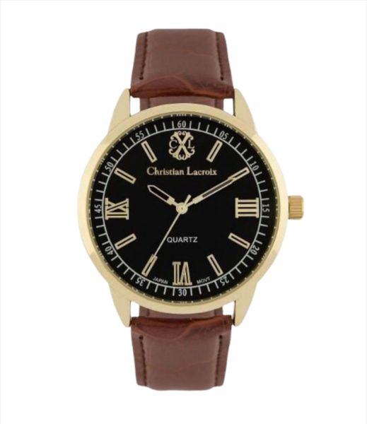 Christian Lacroix Men Gold, Brown Leather - CXLS18002
