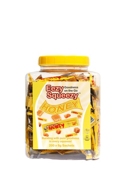Eezy Squeezy 200 x 8g Honey Sachets ( Clear Display Jar)