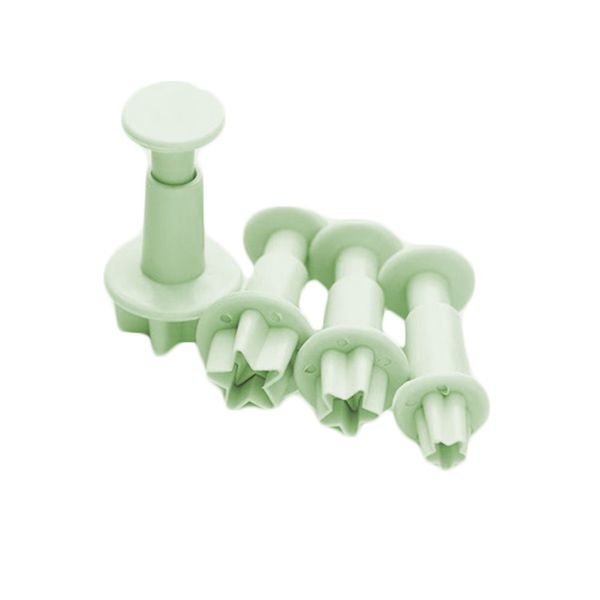 4 Pieces Star Shape Plastic Plunger Fondant Cutter Set